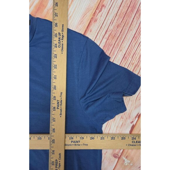 FLX Mens Urban Commuter Blue Crew T-Shirt Medium Polyester Wool Blend - Picture 7 of 7